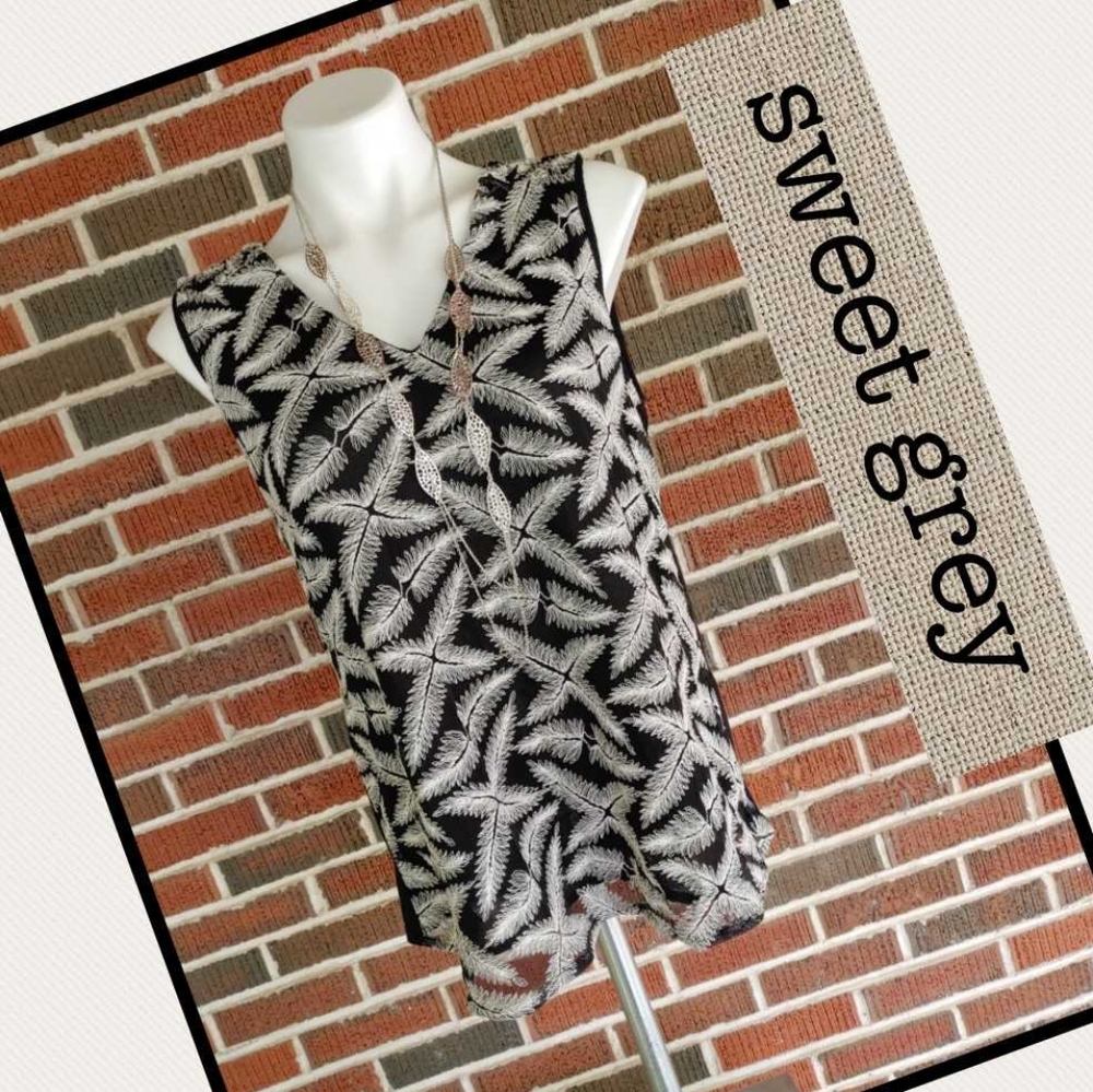 ☀☀☀sweet grey Thread detail top☀☀☀